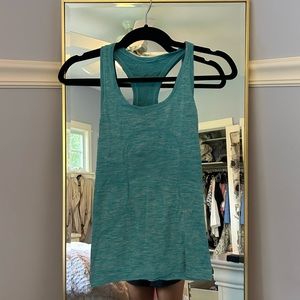 Lululemon blue swiftly razor back tank top
